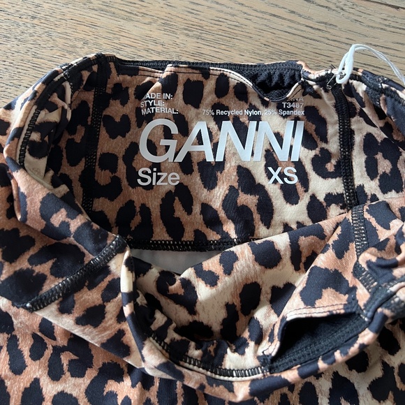 Ganni Cheetah Print Biker Short - Picture 2 of 4